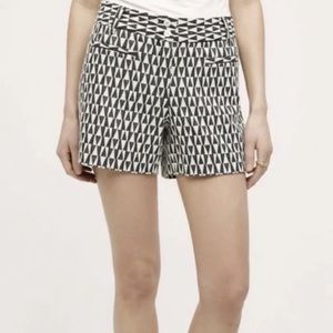 Anthropologie Cartonnier Neda Black and White Geometric Shorts